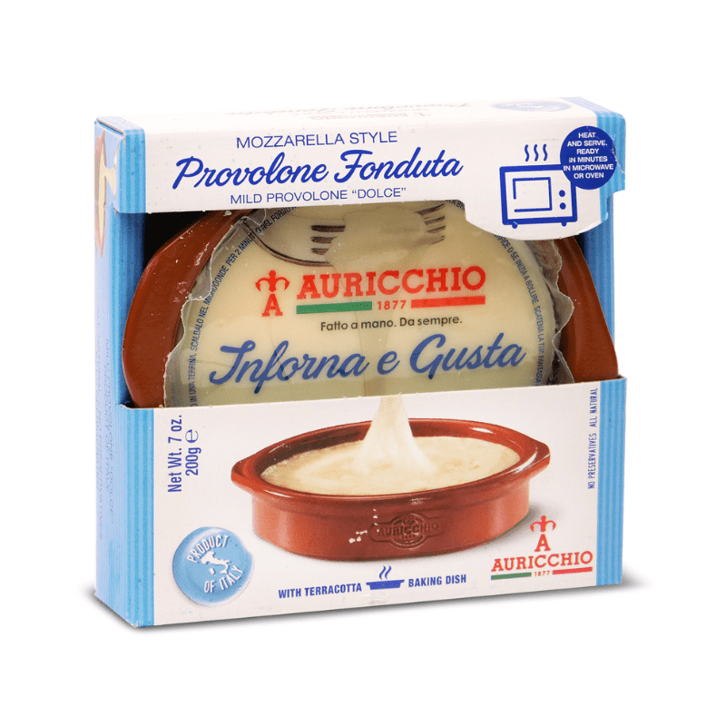 Auricchio Provolone Fonduta with Terra Cotta Baking Dish, 7 oz Cheese Auricchio