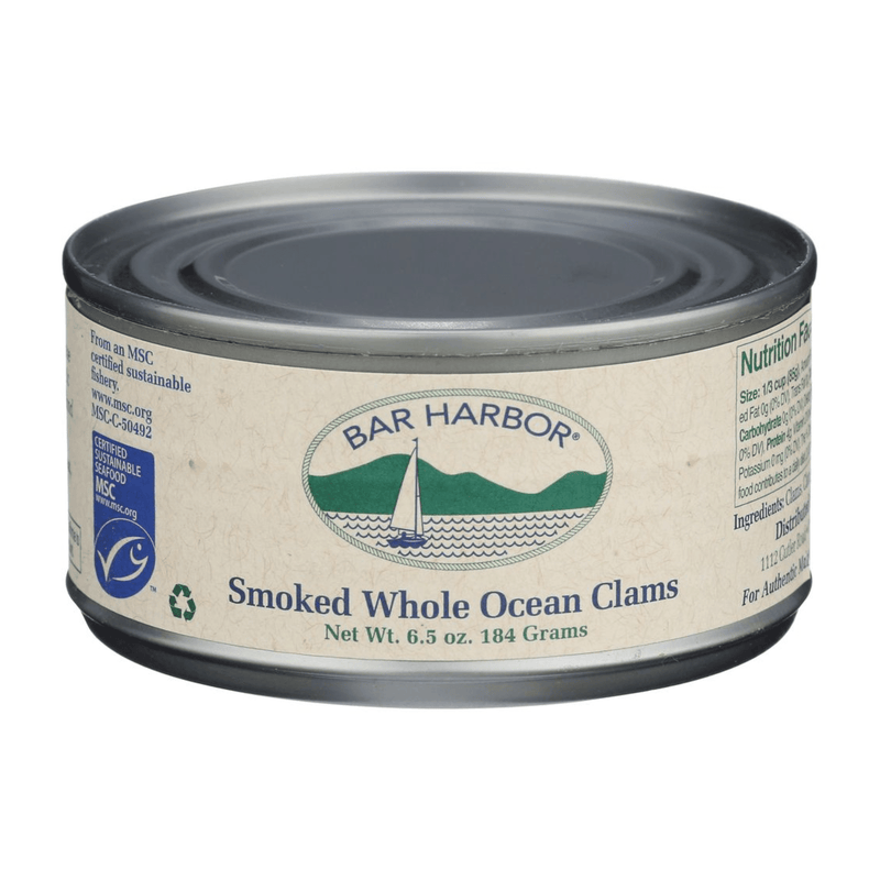 Bar Harbor Whole Gourmet Smoked Ocean Clams, 6.5 oz Seafood Bar Harbor