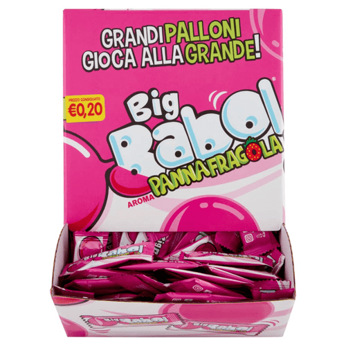 Big Babol Strawberry Flavored Soft Chewing Gum, 200 Pack Sweets & Snacks Big Babol