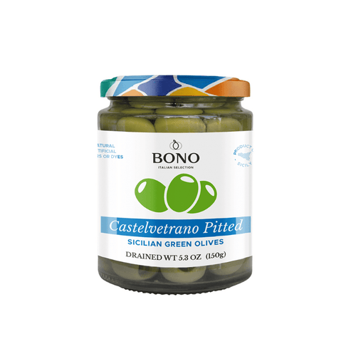 Bono Sicilian Castelvetrano Pitted Green Olives, 5.3 oz Olives & Capers Bono