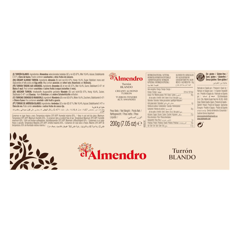 El Almendro Soft Almond Turron, 7.05 oz Sweets & Snacks El Almendro 
