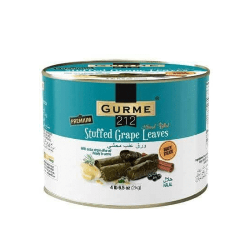 Gurme 212 Original Stuffed Grape Leaves in Tin, 4.4 Lbs Pantry Gurme