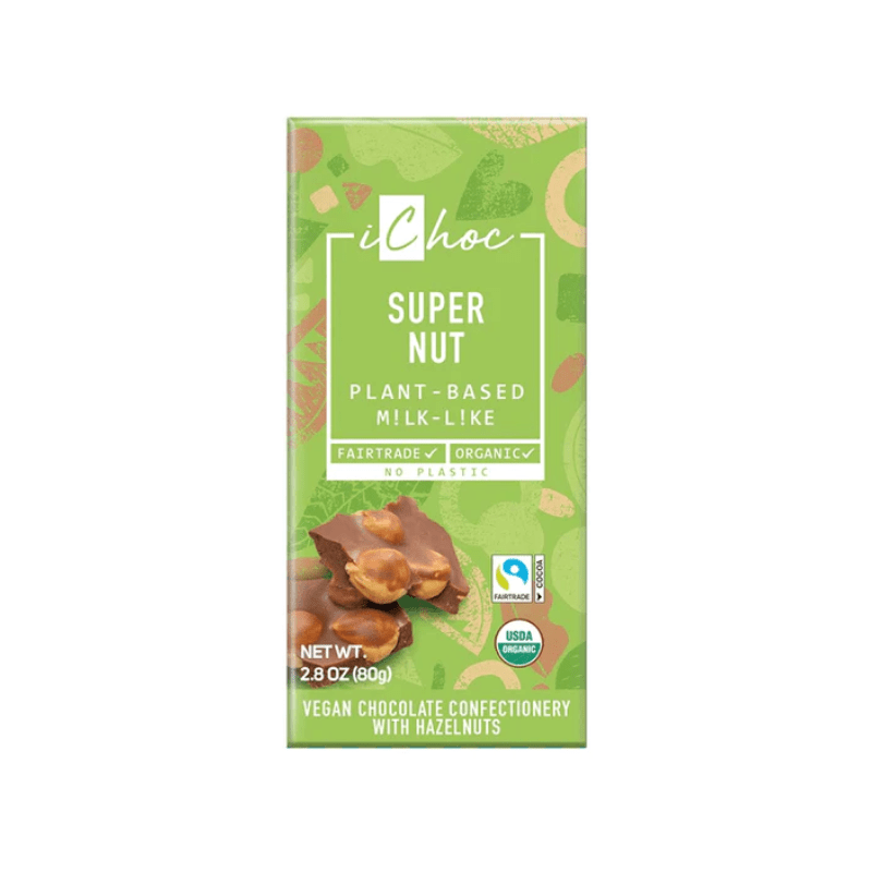 [Best Before 10/31/24] iChoc Vegan & Organic Super Nut Chocolate Bar, 2.8 oz Supermarket Italy