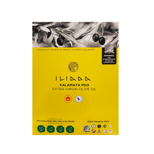Iliada Kalamata PDO Green Extra virgin Olive Oil Bag in Box, 3L Oil & Vinegar Iliada