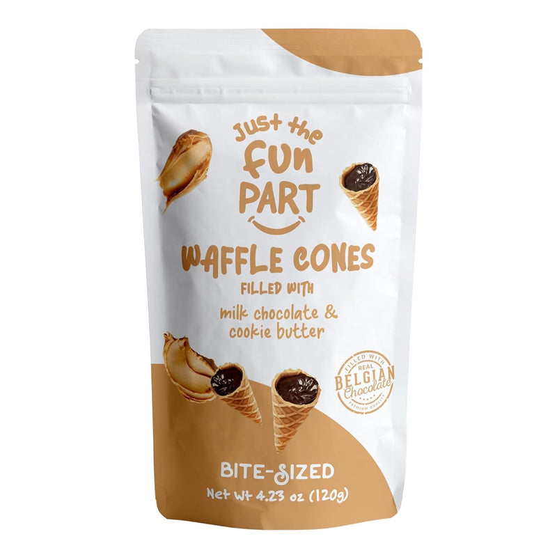 Just the Fun Part Cookie Butter & Milk Chocolate Waffle Cones, 4.3 oz Sweets & Snacks Just The Fun Part
