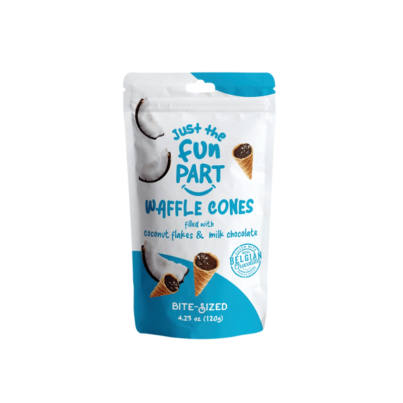 Just The Fun Part Mini Waffle Cones with Coconut Flakes & Chocolate, 4.23 oz Sweets & Snacks Just The Fun Part