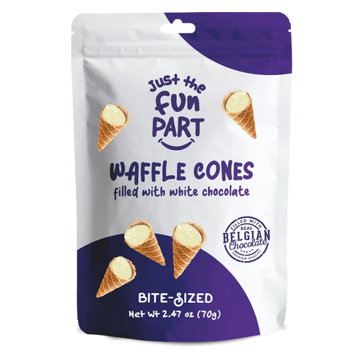 Just The Fun Part Mini Waffle Cones with White Chocolate, 2.47 oz Sweets & Snacks Just The Fun Part