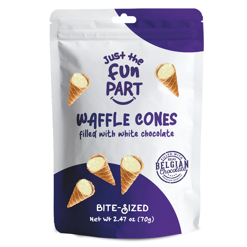 Just The Fun Part Mini Waffle Cones with White Chocolate, 2.47 oz Sweets & Snacks Just The Fun Part