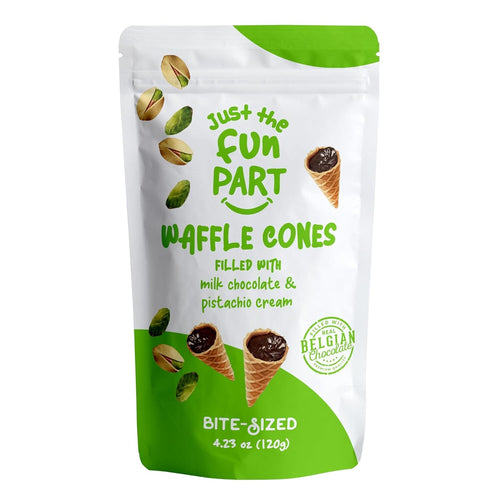 Just the Fun Part Pistachio Cream & Milk Chocolate Waffle Cones, 4.3 oz Sweets & Snacks Just The Fun Part