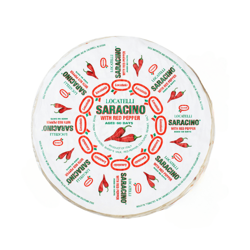 Locatelli Saracino With Red Pepper Cheese Wheel, 5 Lbs Cheese Locatelli