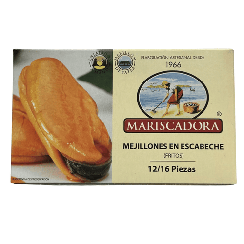 Mariscadora Mussels Fried in Pickle Sauce, 3.88 oz Seafood Mariscadora