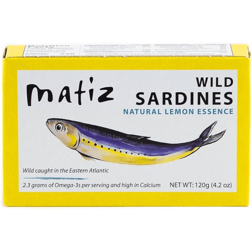 Matiz Gallego Sardines with Lemon in Olive Oil Tin, 4.2 oz Seafood Matiz