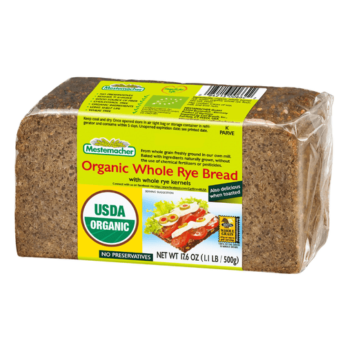 Mestemacher Organic Natural Whole Rye Bread, 17.6 oz Pasta & Dry Goods Mestemacher