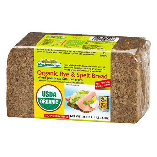Mestemacher Organic Rye and Spelt Bread, 17.6 oz Pasta & Dry Goods Mestemacher
