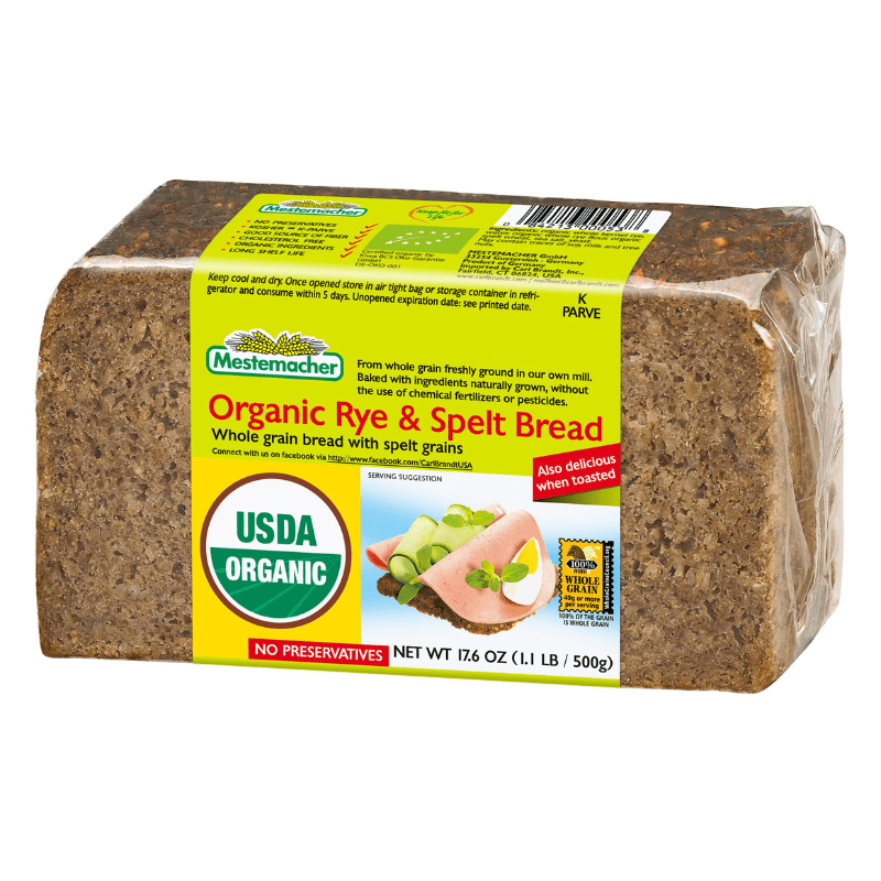 Mestemacher Organic Rye and Spelt Bread, 17.6 oz Pasta & Dry Goods Mestemacher