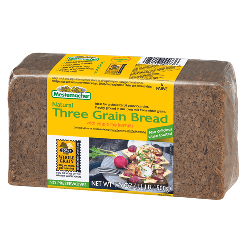 Mestemacher Three Grain Bread, 17.6 oz Pasta & Dry Goods Mestemacher