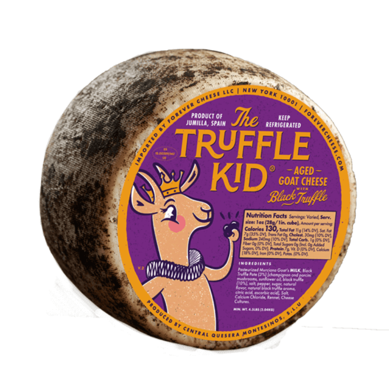 Mitica The Truffle Kid Semi Hard Goat Cheese, 4.5 Lbs Cheese Mitica