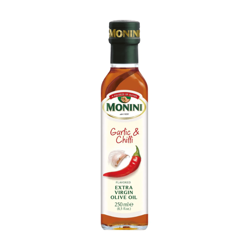 Monini Organic Garlic & Chili Flavored Extra Virgin Olive Oil, 8.45 oz Oil & Vinegar Monini