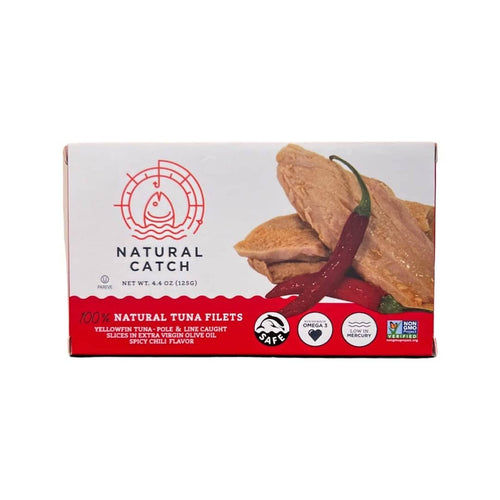 Natural Catch Spicy Yellowfin Tuna in Extra Virgin Olive Oil, 4.4 oz Seafood Natural Catch