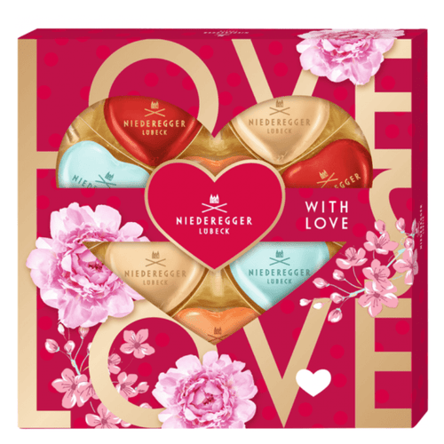 Niederegger Master Selection Hearts Love Marzipan Pralines with Chocolate, 4.4 oz Sweets & Snacks Niederegger