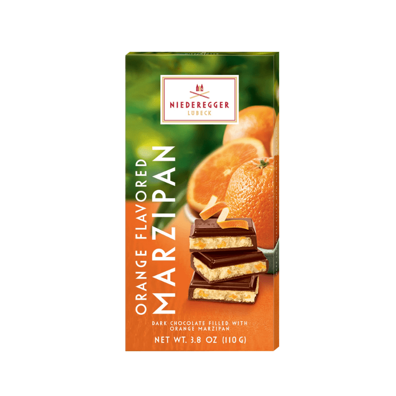Niederegger Orange Marzipan Covered with Chocolate Bar, 3.88 oz Sweets & Snacks Niederegger