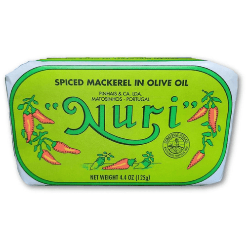 Nuri Extra Spiced Mackerel in Olive Oil, 4.4 oz Seafood NURI
