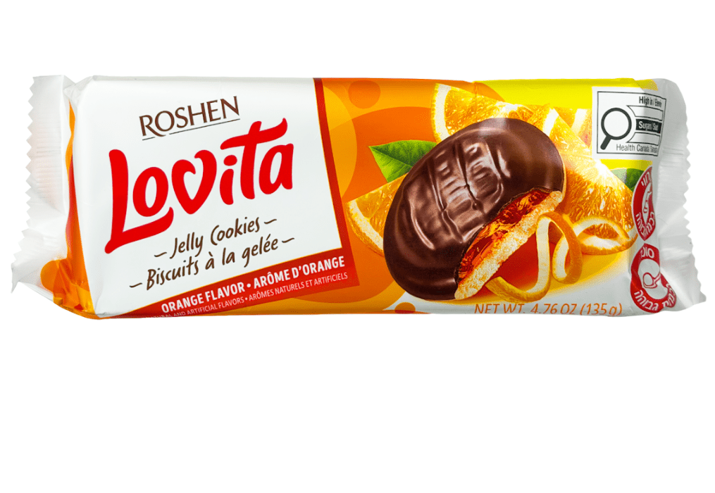 ROFF ORELLO LOCATILLI(ロフ　オレロ　ロカッチィリ) Roshen Lovita Cookies Orange, 4.76 oz | Supermarket Italy