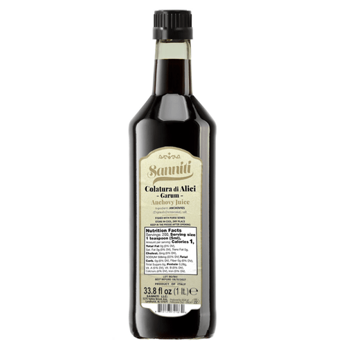 Sanniti Colatura di Alici Garum Anchovy Juice, 33.8 Fl Oz Seafood Supermarket Italy