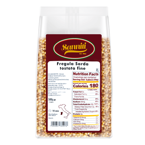 Sanniti Toasted Fregula Sarda, 17.6 oz Pasta & Dry Goods Sanniti