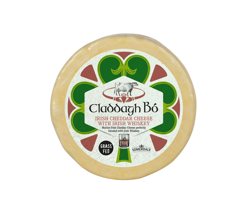 Somerdale Claddagh Bo Irish Cheddar with Irish Whiskey, 5 Lbs Cheese Somerdale