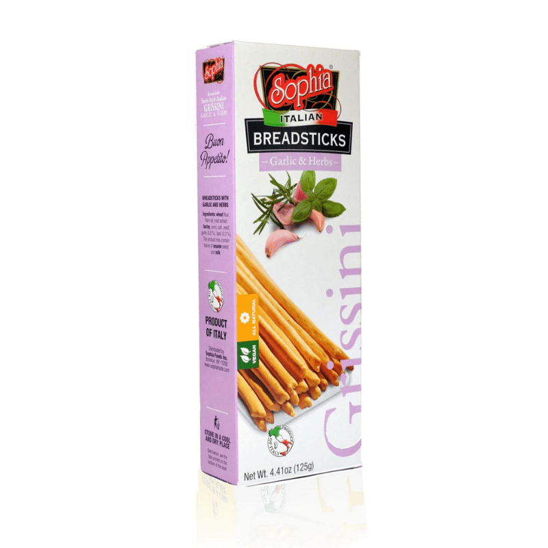 Sophia Grissini Garlic & Herbs Breadsticks, 4.4 oz Sweets & Snacks Sophia 