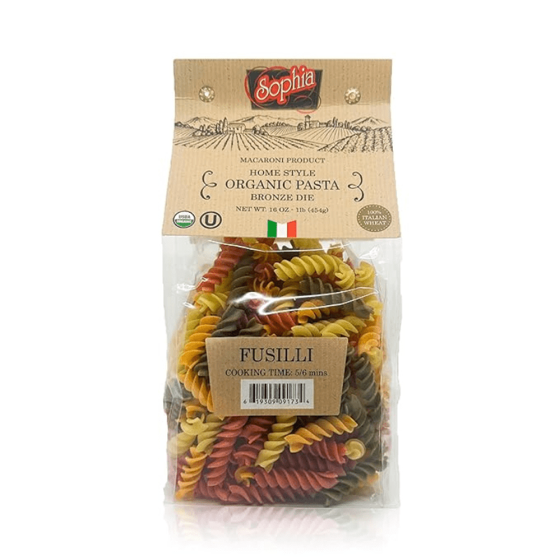 Sophia Organic Four Colored Fusilli Pasta, 8.8 oz Pasta & Dry Goods Sophia