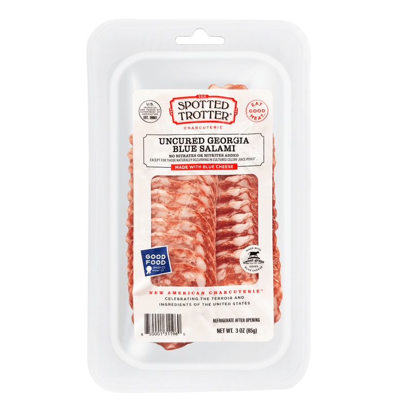 The Spotted Trotter Georgia Blue Sliced Salami, 3 oz Meats The Spotted Trotter