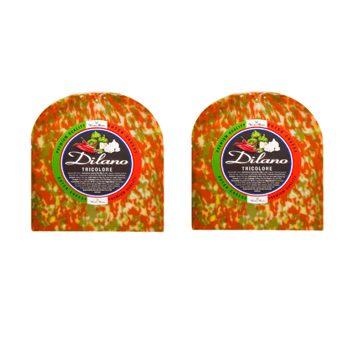 Van Der Heiden Dilano Tricolore Gouda Cheese Wedges, 7.97 oz (Pack 2) Cheese Van Der Heiden