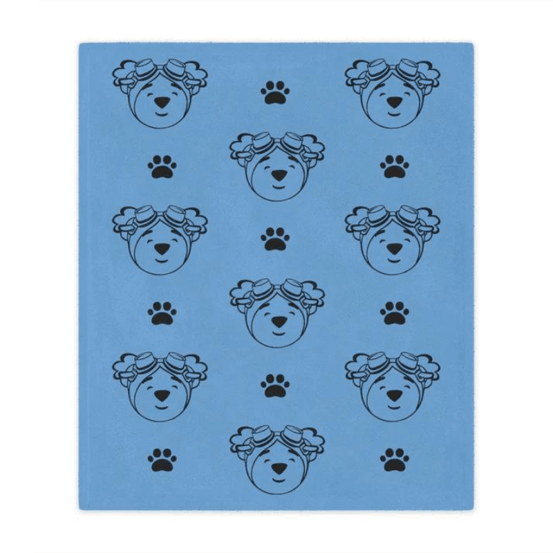 Adventure Ted Baby Blanket - Light Blue Childhood Cancer Society