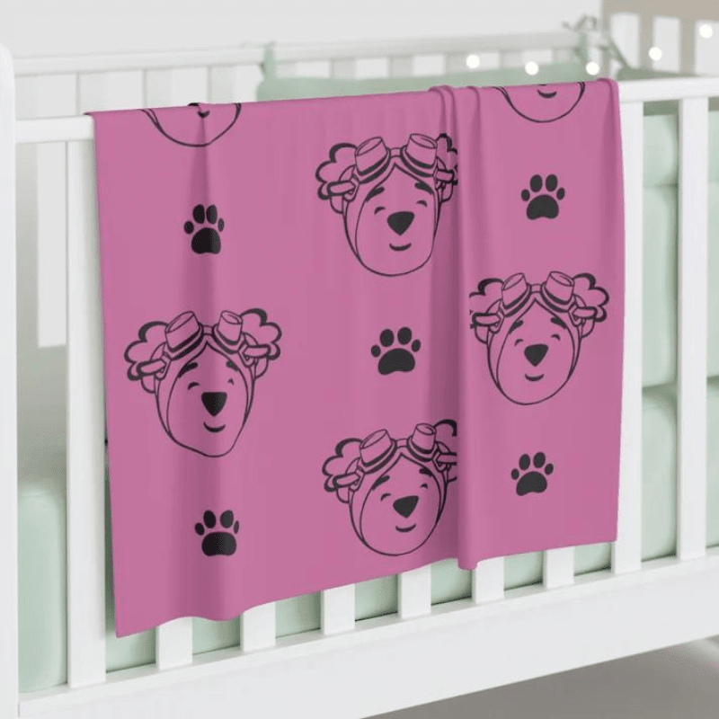 Adventure Ted Baby Swaddle Blanket - Light Pink Childhood Cancer Society Store