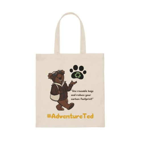 Adventure Ted Canvas Bag - Tan Childhood Cancer Society Store 