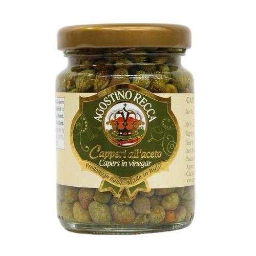 Agostino Recca Capers in Vinegar, 3.7 oz (106g) Olives & Capers Agostino Recca 