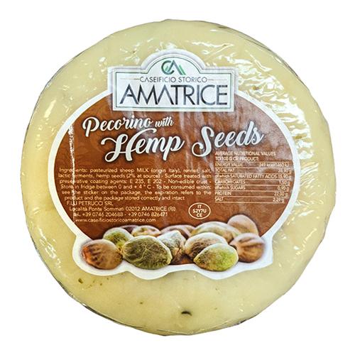 Amatrice Pecorino with Hemp Seeds, 14 oz Cheese Amatrice