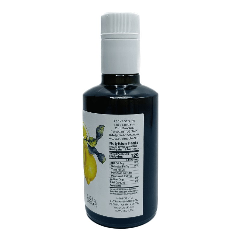 Bacchi Lemon Flavored Extra Virgin Olive Oil, 8.45 oz | 250mL Oil & Vinegar Bacchi 