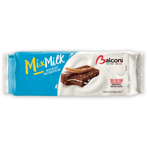 Balconi Mix Milk Snack Cakes with Velvety Milk Cream Filling, 350 grams Sweets & Snacks Balconi