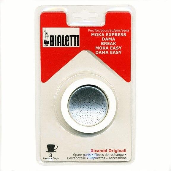 Bialetti Gaskets and Filter Set for 3 Cup Supermarket Italy