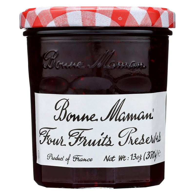 All-natural French jam made with cherries, strawberries, red currants and raspberries.