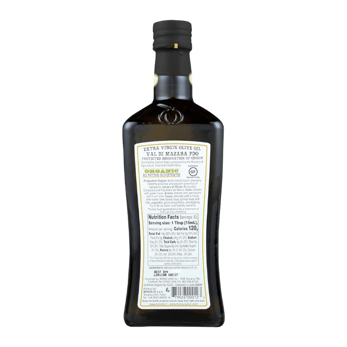 Bono PDO Sicilian Val Di Mazara Organic Extra Virgin Olive Oil, 16.9 oz Oil & Vinegar Bono 