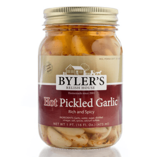 Byler’s Relish House Byler’s Hot Pickled Garlic, 16 oz Fruits & Veggies Byler's