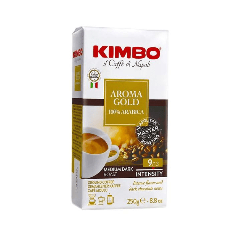 Caffe Kimbo Aroma Gold 100% Arabica Ground Coffee, 8.8 oz