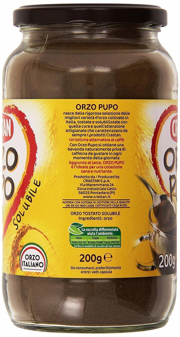 Crastan Orzo Pupo [Instant Italian Barley Beverage], 7 oz