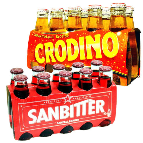 Crodino and Sanbitter Non-Alcoholic Aperitif Variety Pack, 10 x 100mL Each Coffee & Beverages Crodino