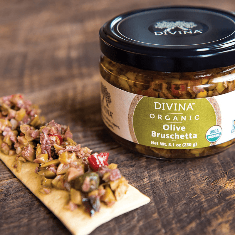 Divina Organic Olive Bruschetta in Jar, 8.1 oz Olives & Capers Divina 