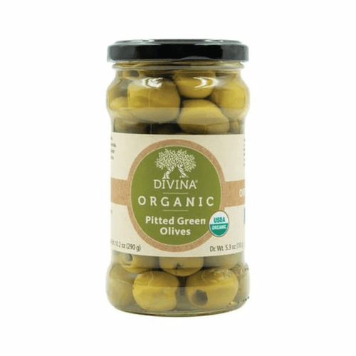 Divina Organic Pitted Green Olives in Jar, 10.2 oz Olives & Capers Divina